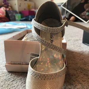 Sparkle and rhinestone close toed kitten heels